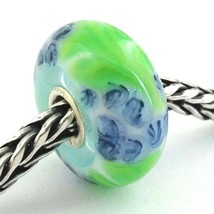 Authentic Trollbeads Blue Flax Glass Charm 61376, New, Retired - £17.83 GBP