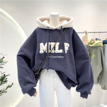 Pullovers Women Korean Style hoodies For Female Tops Vintage Solid Long Sleeve O - £71.07 GBP