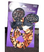 New Accessory Kit 3 Pc Tiger Cub Ears Tail Bow Dress Up Halloween - $5.71