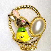 Very old vintage Avon bunny in a basket holding an egg which is a pearl. - $23.76