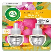 Air Wick Plug-In Essential Oil Refill, Hibiscus &amp; Blooming Orchids, Pack... - £11.78 GBP