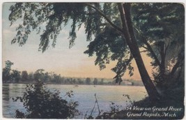 Grand Rapids Michigan MI Postcard 1911 View on Grand River Battle Creek - £2.39 GBP