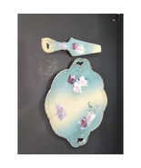Victorian Style Cake Plate &amp; Server Knife, 1898 China Company, Vintage C... - $27.15 CAD