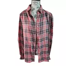 Max Studio Button Up in Red Plaid Size Small - $14.00