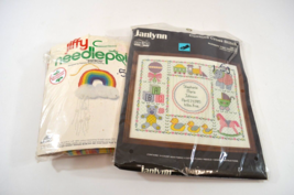 Jiffy Janilynn Embroidery Kits LOT Nursery Time Sampler Needlepoint Rainbow Vtg - £19.28 GBP