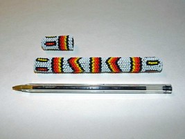 Unique One-of-a-Kind Handmade Geometric-Design Seed Bead Pen Holder/Cove... - £35.97 GBP