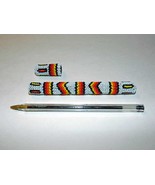 Unique One-of-a-Kind Handmade Geometric-Design Seed Bead Pen Holder/Cove... - $45.00