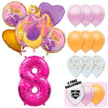 Rapunzel Deluxe Balloon Bouquet - Pink Number 8 - £26.49 GBP