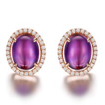 Kardy Amazing Fashion Purple Amethyst Gemstone Solid 14K Rose Gold for W... - $431.19