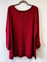 Denim &amp; Co Active Regular Brushed Heavenly Jersey Boatneck Tunic Red SZ 1X - £19.39 GBP