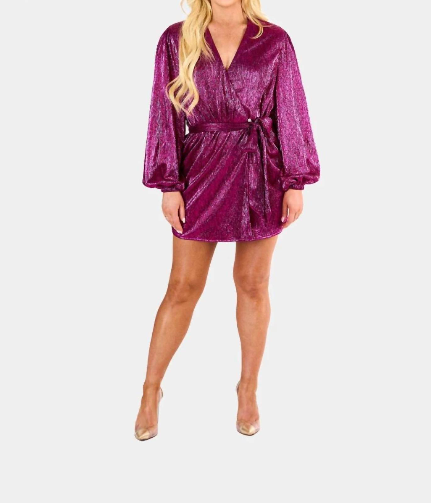 Buddylove adeline sequin wrap dress in Feelin Fine