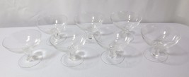 7 Crystal glasses etched bamboo leaves Sherbet Champagne glasses multi s... - £31.45 GBP