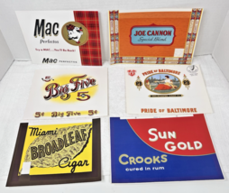 Lot of 6 Antique Cigar Box Tobacco Labels Pride of Baltimore Mac Big Five - $14.36