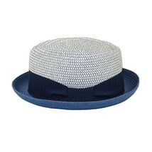 Men's Broner Summer Hat Woven Straw Style TRIPLE CROWN 84-704 Blue image 3