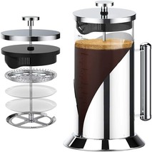French Press Coffee Maker, 304 Stainless Steel Bracket Coffee Press (34 oz) - £11.77 GBP