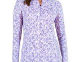 NWT Ladies IBKUL Abstract Skin Lavender Long Sleeve Mock Golf Shirt Size... - £47.17 GBP