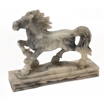 Chinese Hand Carved Flying Horse Figurine Soapstone Steatite Gray Mid-Ce... - $1,146.34 MXN