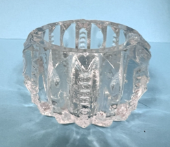 Vintage Crystal Zipper Pattern Glass Open Salt Cellar Dip 1" Tall - $12.38