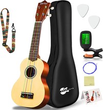 Everjoys Soprano Ukulele Beginner Pack-21 Inch W/Rainbow String Free Online - £50.70 GBP