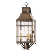 Irvins Country Tinware Stenton Outdoor Post Light in Solid Weathered Brass - £410.52 GBP