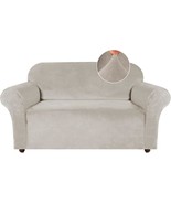 Stretch Love Seat Couch Covers For Two Cushions, Made Of Soft Velvet, Oa... - $860.74 MXN