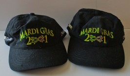 NEW Lot of 2 Heineken Amstel Light Mardis Gras 2001 Black Adjustable Ball Caps - £23.35 GBP