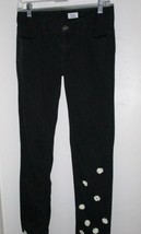 CSM – Black Jeans, White Flower Applique &amp; Beads, Girls Size 7, CSM - 10358 - $15.00