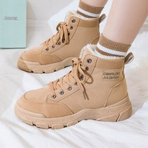 Winter Ankle Boots Women Warm Thick Plush Leather Snow Boots Female Sneakers  Sh - £38.45 GBP