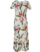 Two Palms Womens Hawaiian Dress Beige Multicolor Floral Maxi Orchid Plus... - $76.99