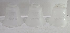 3 Vintage Frosted Etched Glass Chandelier Pendant Sconce Fan Lamp Light ... - $28.71