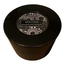 Voluspa Santiago Huckleberry Black Glass Jar Candle Container - £23.18 GBP