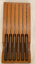 Vintage Utica Super Edge Stainless Steel Steak Set in Wooden Holder Set ... - $18.99