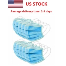 200 PCS Disposable Face Mask Surgical Medical Dental Industrial 3-Ply Ear Blue - £151.51 GBP