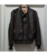 VTG Cooper A-2 100% Goatskin Leather USAF Brown Bomber Flight Jacket Men... - $284.35