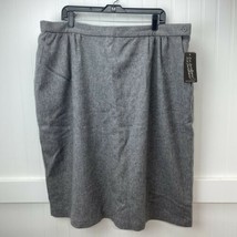 Vintage Barry Ashley Partners 100% Merino Wool Skirt 26W Gray Lined USA ... - $17.59