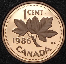 Canada Cent, 1986 Cameo Proof~176,224 Minted~Free Shipping - £4.72 GBP