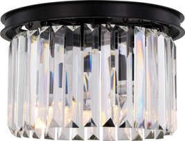 Flush-Mount Ceiling Light SYDNEY Traditional Antique 3-Light Crystal Matte - £350.85 GBP