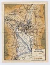 1937 Original Vintage Map Of Vicinity Of Meran Merano / South Tyrol / Italy - £16.82 GBP