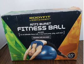 Bodyfit 65 CM Blue Ant-Burst Fitness Exercise Balance Ball With Hand Pump  - £15.91 GBP