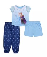 Disney Frozen Elsa, Anna and Bruni 3-Piece Girl&#39;s Character Pajama Set - $500.56 MXN