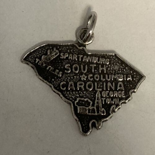 Vintage 925 Sterling Silver State of South Carolina Charm - $11.83