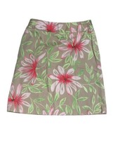 Women&#39;s Talbots Stretch Skirt Size 2  Beige Khaki Red Pink Floral Green ... - £9.68 GBP