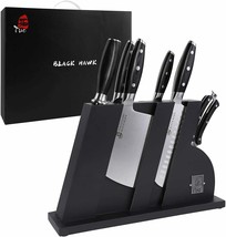 TUO TC1219 8 Pcs Knife Set with Wooden Block and Gift Box Black Hawk Series - £157.25 GBP
