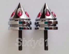 Chrome Red Hayabusa Bar Ends 1999-2012 2013 2014 2015 2016 2017 2018 201... - $15.03