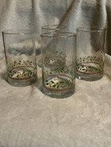 4 Vintage Arbys Christmas Glasses Tumblers Libbey Holly Berry 1984 5.25” - £13.61 GBP
