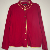 Lauren Ralph Lauren Sz 14 Military Uniform Style Red Knit Blazer Gold - £51.23 GBP