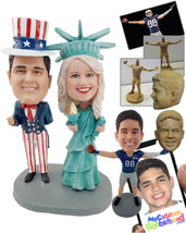 Personalized Bobblehead Independence Day Couple 4th of July Couple  - Wedding &amp;  - £125.08 GBP