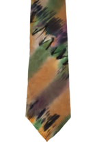Vintage Roselle Men&#39;s Classic Silk Tie HAND PAINTED  Multicolor Abstract - $17.82