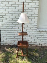 MCM CUSHMAN COLONIAL FLOOR LAMP WALNUT WOOD PRIMITIVE RUSTIC CABIN COTTA... - $341.55