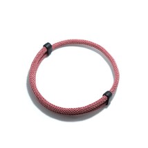 Minimalist Men Bracelet 4mm Adjustable Milan Rope Braslet Black Red Thread Bracl - £14.18 GBP